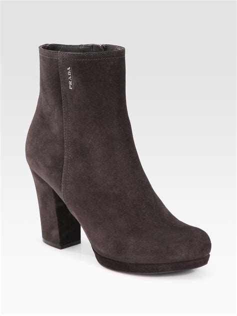 prada shearling lined suede boots|prada ankle boots.